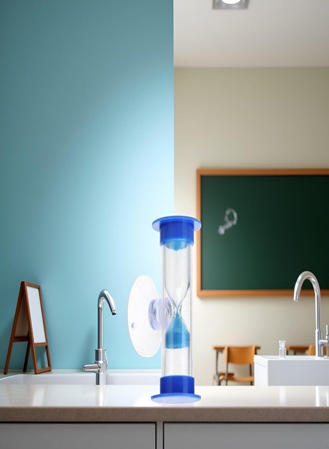 Zhuluck 2 Minute Sand Timer for, Toothbrush Timer for 2mins / 3mins Sand Clock Timer Plastic Suction Cup Hourglass Sandglass Desktop Ornament Party Favors（Blue ） - Image 2